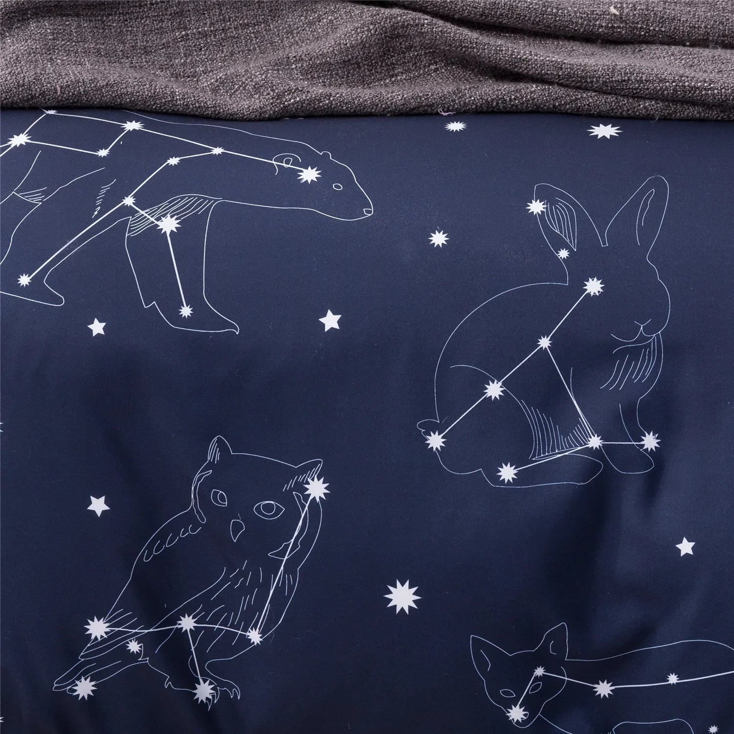 3pcs Set Blue Starry Sky Duvet Cover Bedding Set Double Bed Duvet Cover Twin King Size Bed Constellation Pattern Bed Sheet Set