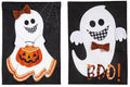 Halloween Girl Boy Ghost Garden Flag 2 Sided Burlap