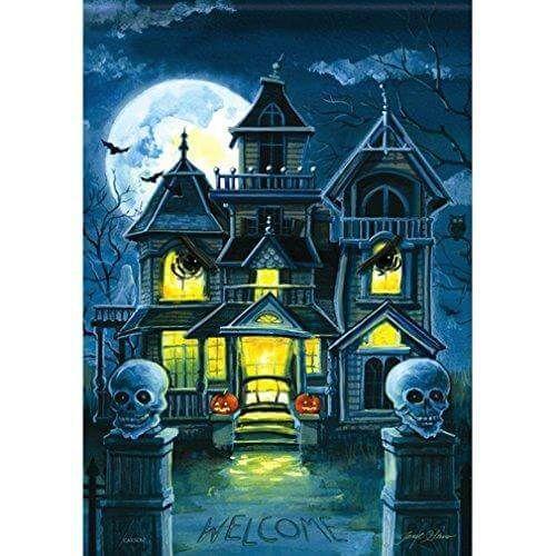 Halloween Mystery Manor Garden Flag 2 Sided