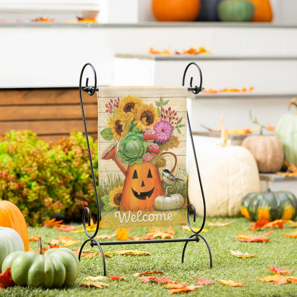 Halloween Watering Can 2 Sided Garden Flag