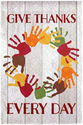 Hand Print Wreath Garden Flag 2 Sided Strie