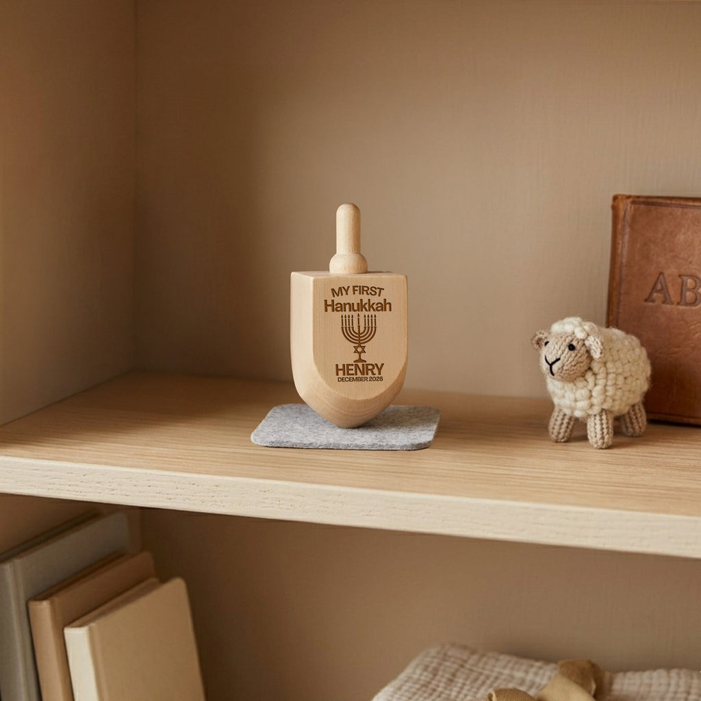 Personalized Wooden Dreidel for Kids Boys & Girls
