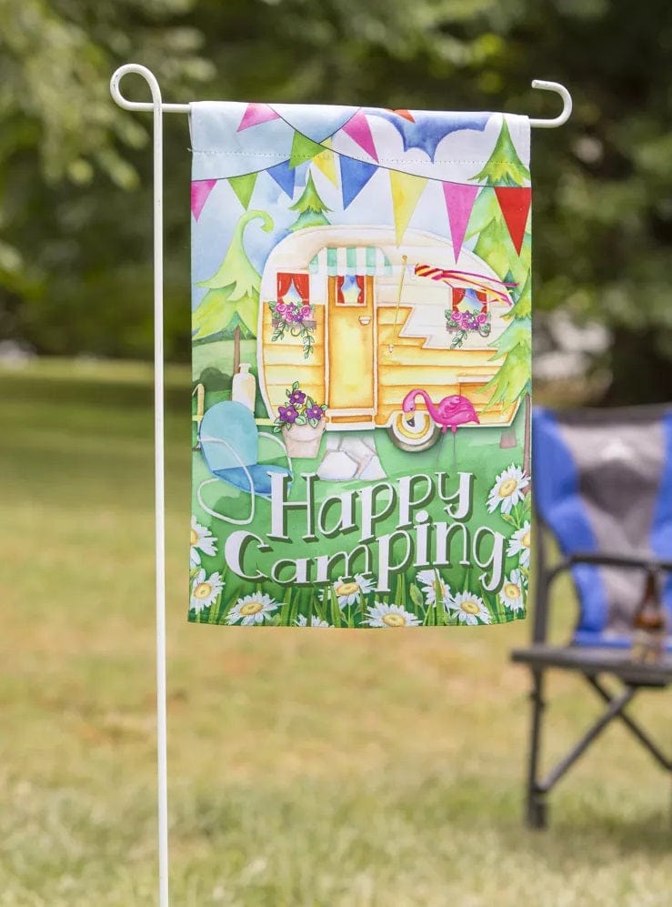 Happy Camping Garden Flag 2 Sided