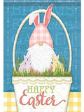 Happy Easter Gnome Garden Flag 2 Sided