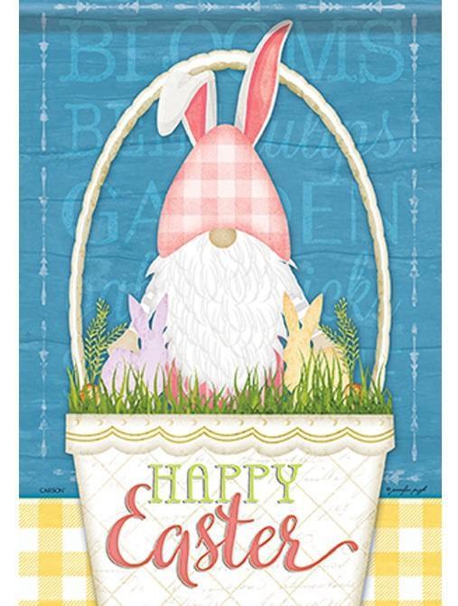 Happy Easter Gnome Garden Flag 2 Sided
