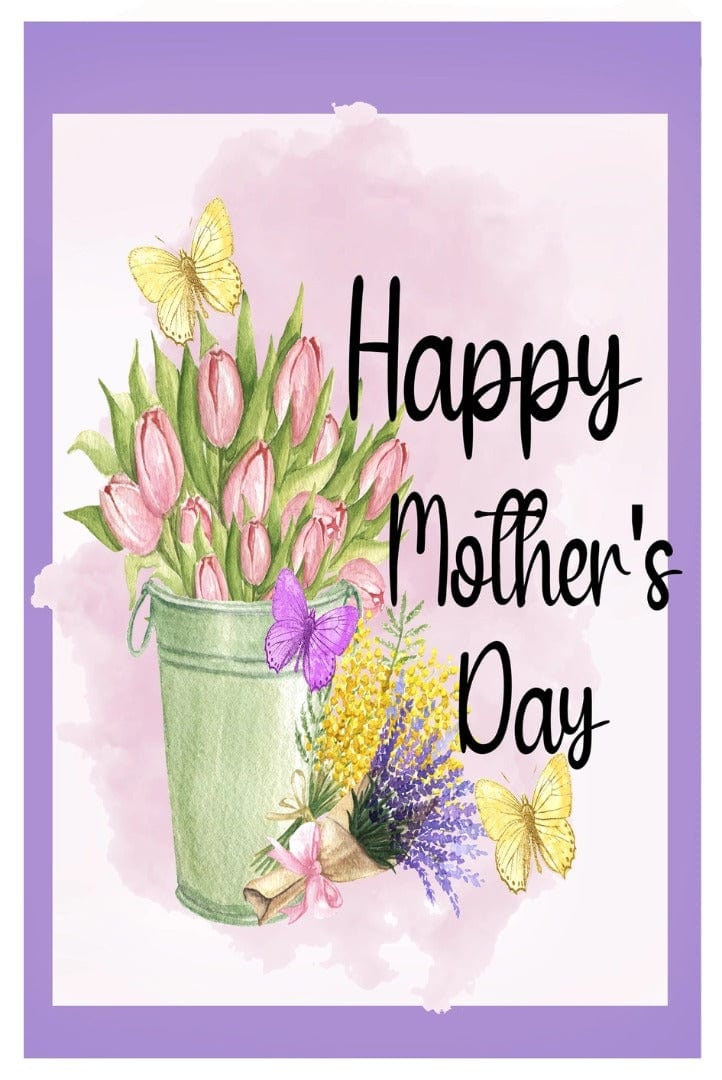 Happy Mother's Day Garden Flag 2 Sided Tulips