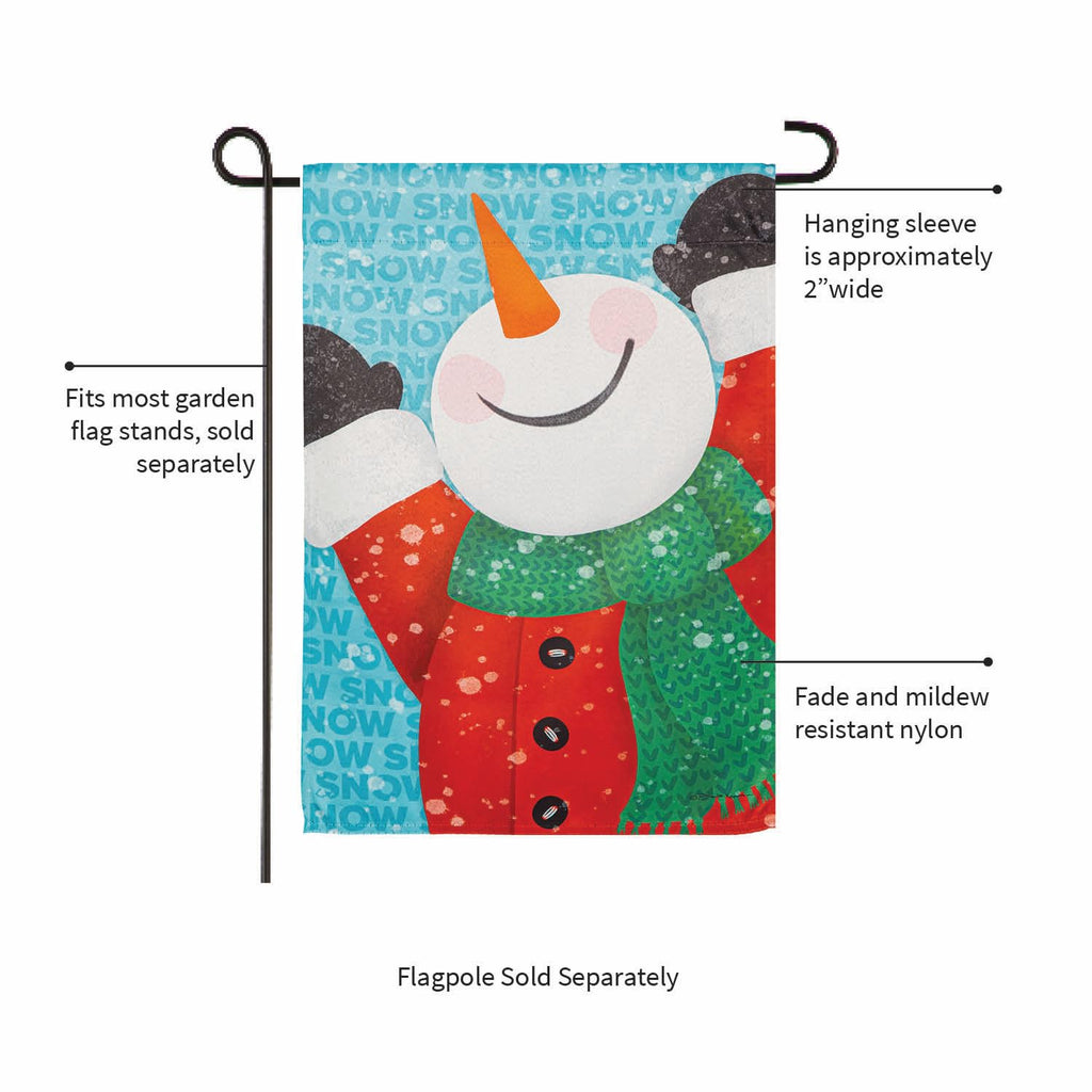 Happy Snowman Winter Garden Flag 2 Sided