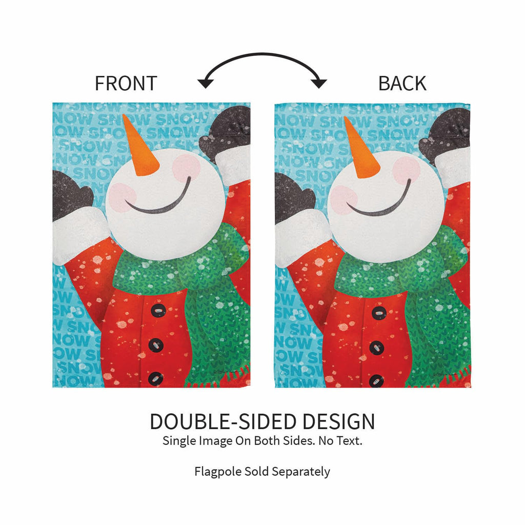 Happy Snowman Winter Garden Flag 2 Sided