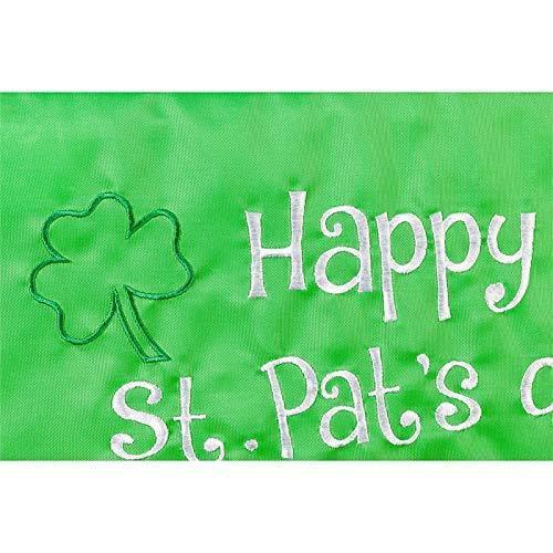 Happy St. Pat's Day Garden Flag 2 Sided Applique Green