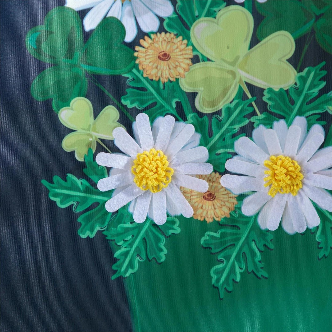 Happy St. Patrick's Day Floral Hat 2 Sided Garden Flag