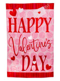 Happy Valentine's Day Hearts Garden Flag 2 Sided