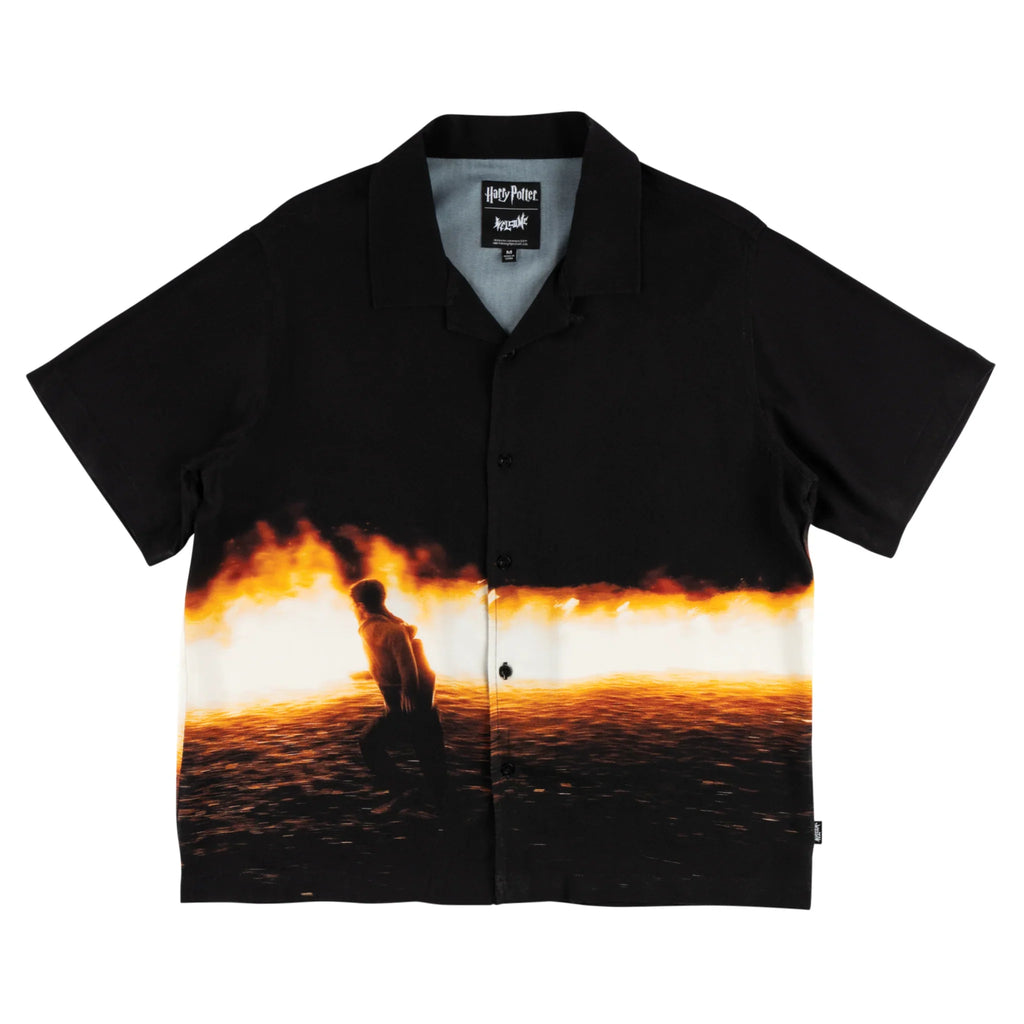 Welcome x Harry Potter Burrow Burn Rayon Shirt - Black