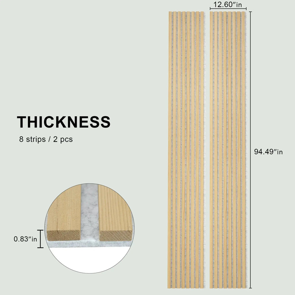 Hausvita Acoustic Solid Wood Slat Wall Panels ( 2 Panels Per Box ) -Wholesale