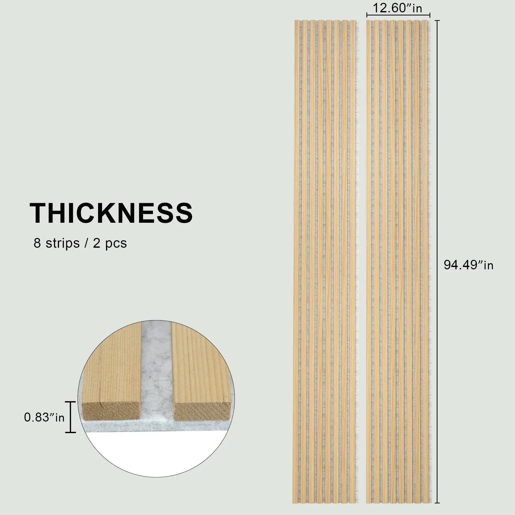 Hausvita Acoustic Solid Wood Slat Wall Panels ( 2 Panels Per Box )