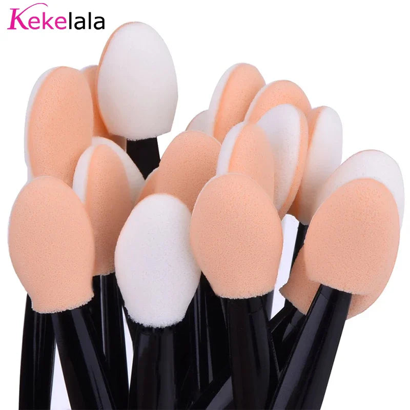 100Pcs/ Bag Small Portable Eyeshadow Applicators In Bulk Double Sponge Eye Shadow Brush Makeup Mini Tools Wholesale