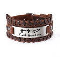 Proverb Leather Men Bracelet