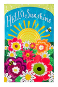Hello Sunshine Garden Flag Applique 2 Sided