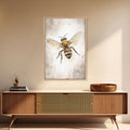 Honey Bee Wall Art, Insect Wall Decor, Nature Art, Bee Painting, Minimalist Wall Art, Wall Decor, Canvas Print, Wall Art, Framed Canvas Art