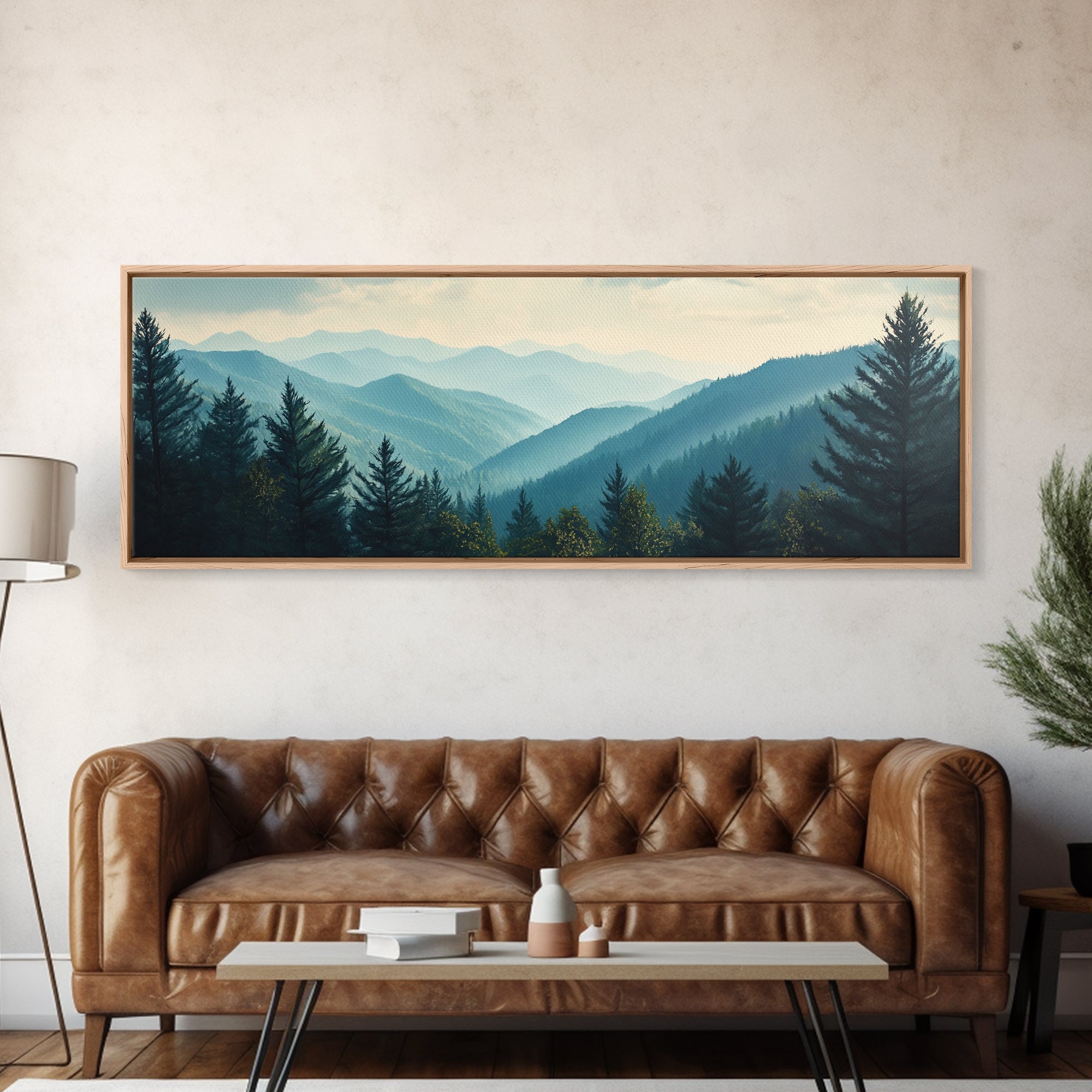 Mountain Painting Print, Mountain Art, Panoramic Wall Art, Extra Wide Horizontal Art, Ultra Wide Wall Art, Blue Ridge Mountains Painting