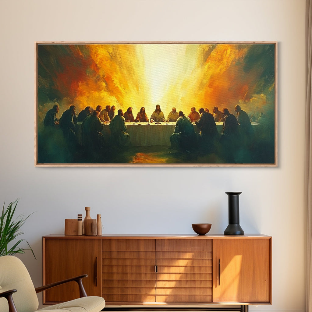 Last Supper Wall Art Framed - Canvas Print - Christian Home Decor - Christian Wall Art Religious Decor - Christian Gift - Jesus Art