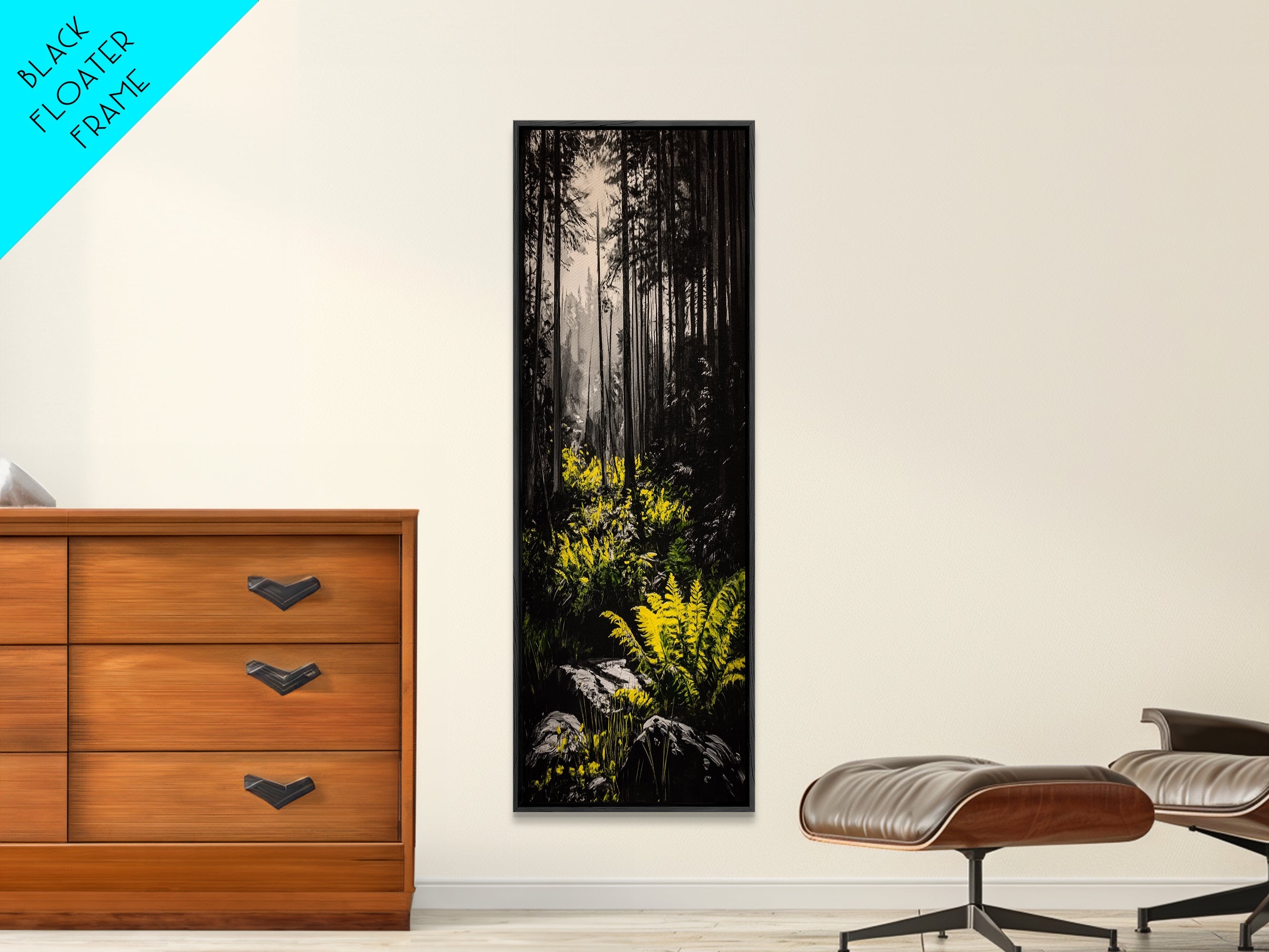 Forest, Ferns, Nature, Canvas Print, Dark Green Wall Art, Botanical Decor, Woodland Artwork, Tranquil Nature Scene, Earthy Home Accent