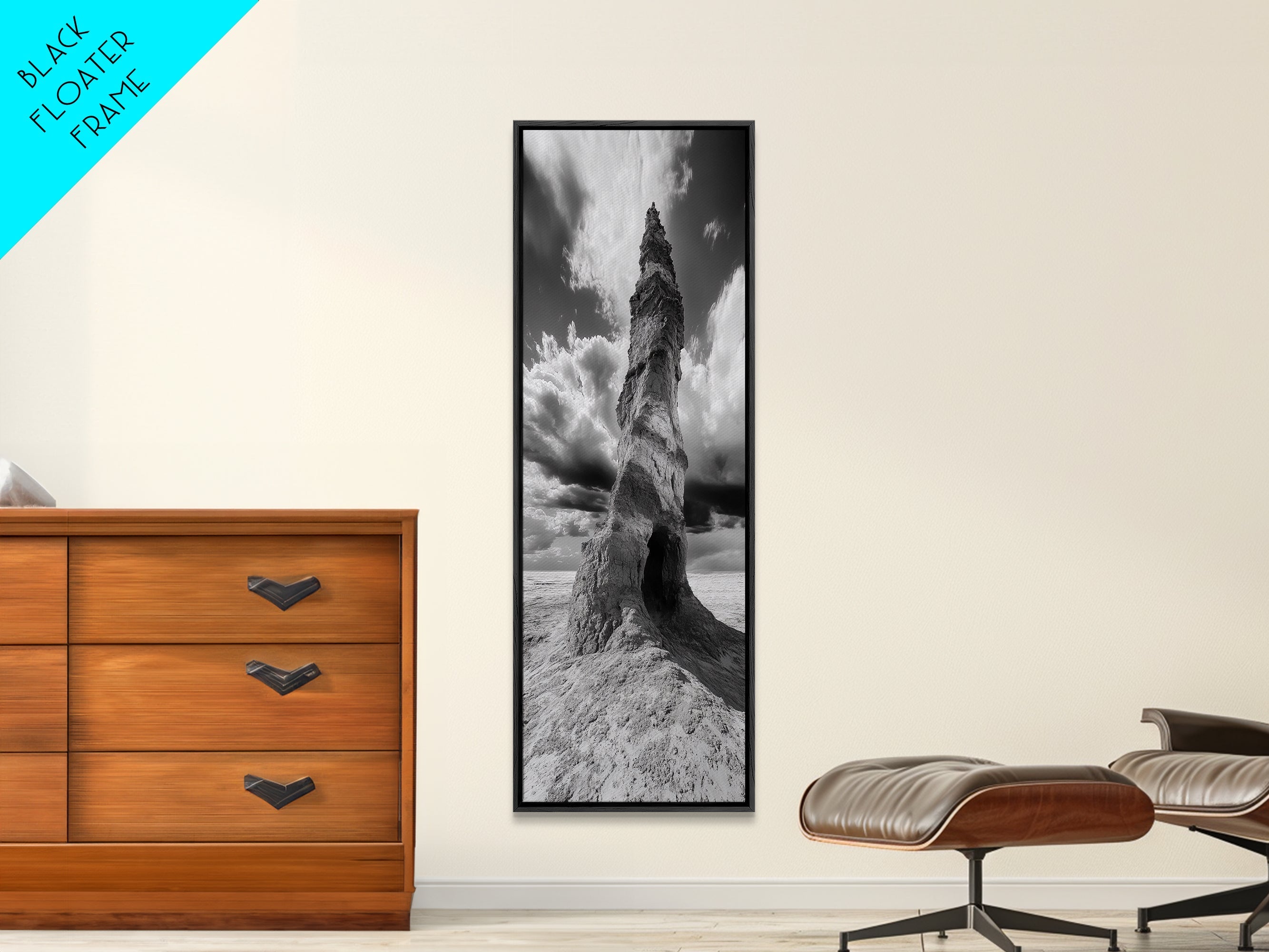 Stone Tower, Moody Sky, Dramatic Desert, Earth Element, Spiritual Journey, Canvas Print, Meditation Room Decor, Minimalist Earth Art