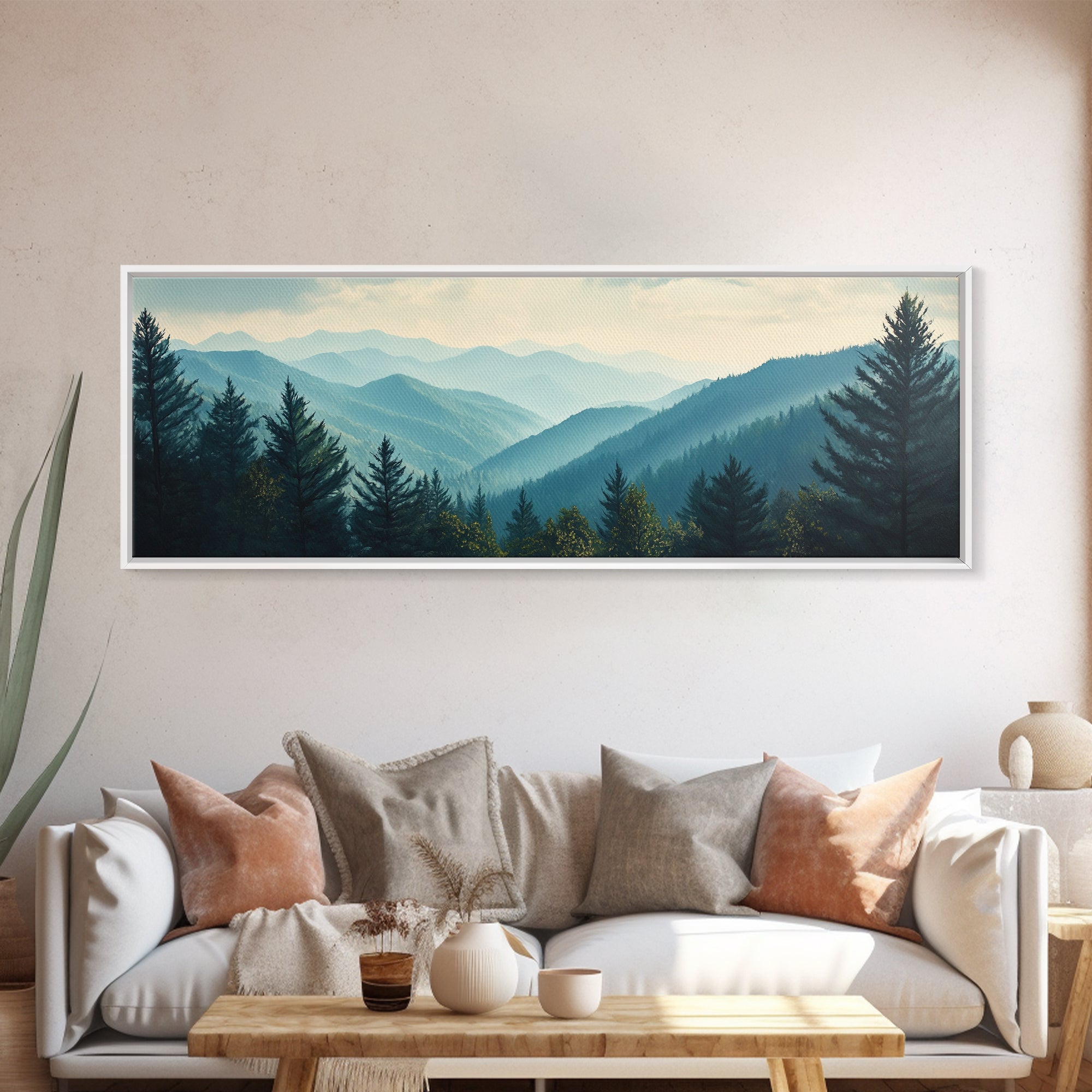 Mountain Painting Print, Mountain Art, Panoramic Wall Art, Extra Wide Horizontal Art, Ultra Wide Wall Art, Blue Ridge Mountains Painting