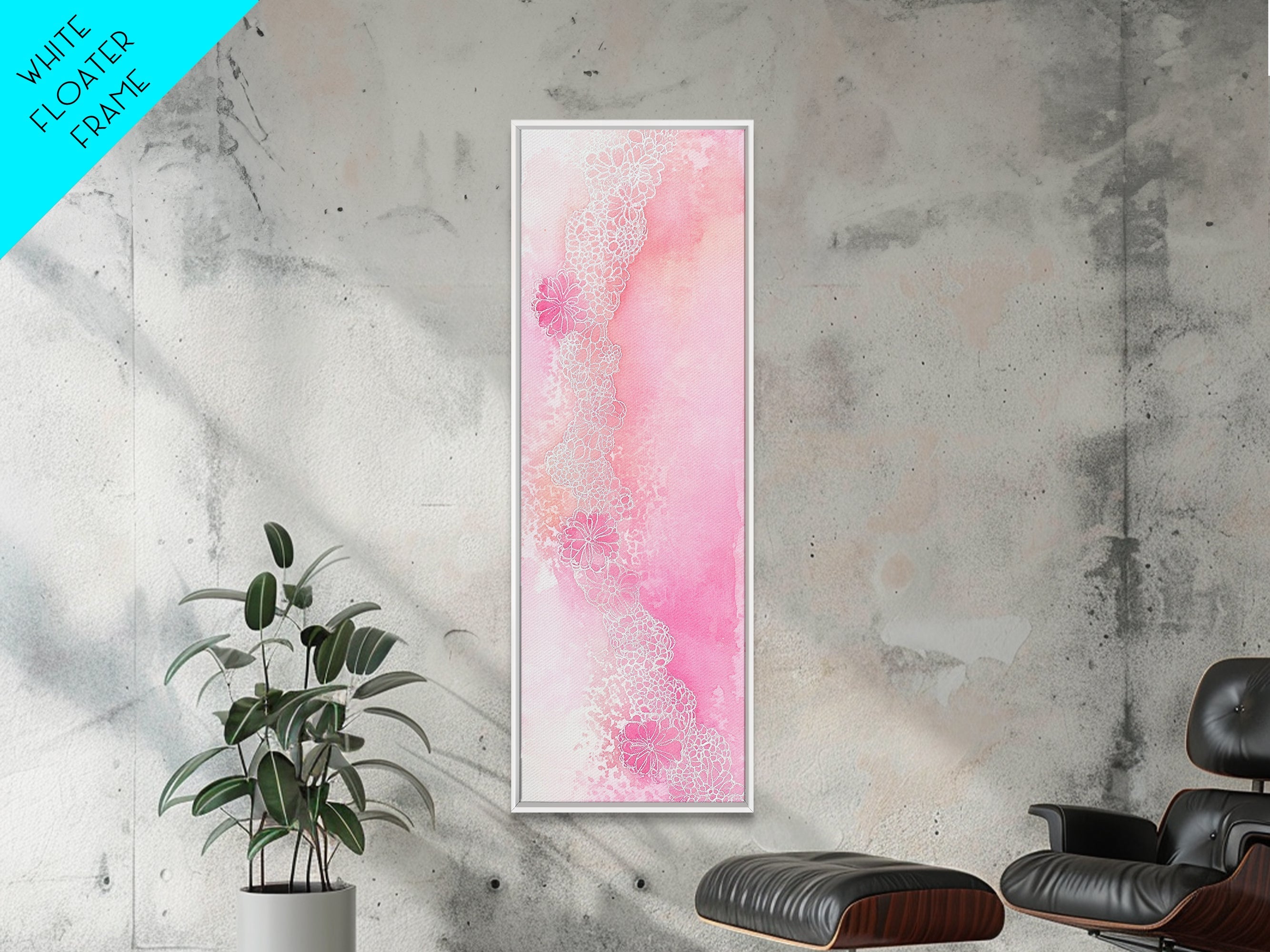Pink Lace Canvas Print Light Pink Abstract Art Feminine Minimalist Bedroom Decor Vertical Wall Art Wabi Sabi Art Rustic Home Gift Idea