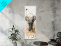 Elephant Wall Art Canvas Print African Art Safari Painting Rustic Decor Vertical Long Narrow Wall Art Animal Lover Gift