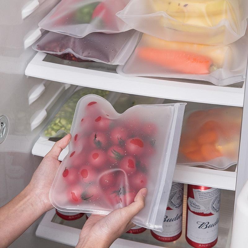 Reusable Silicone Food Storage Ziplock Bags