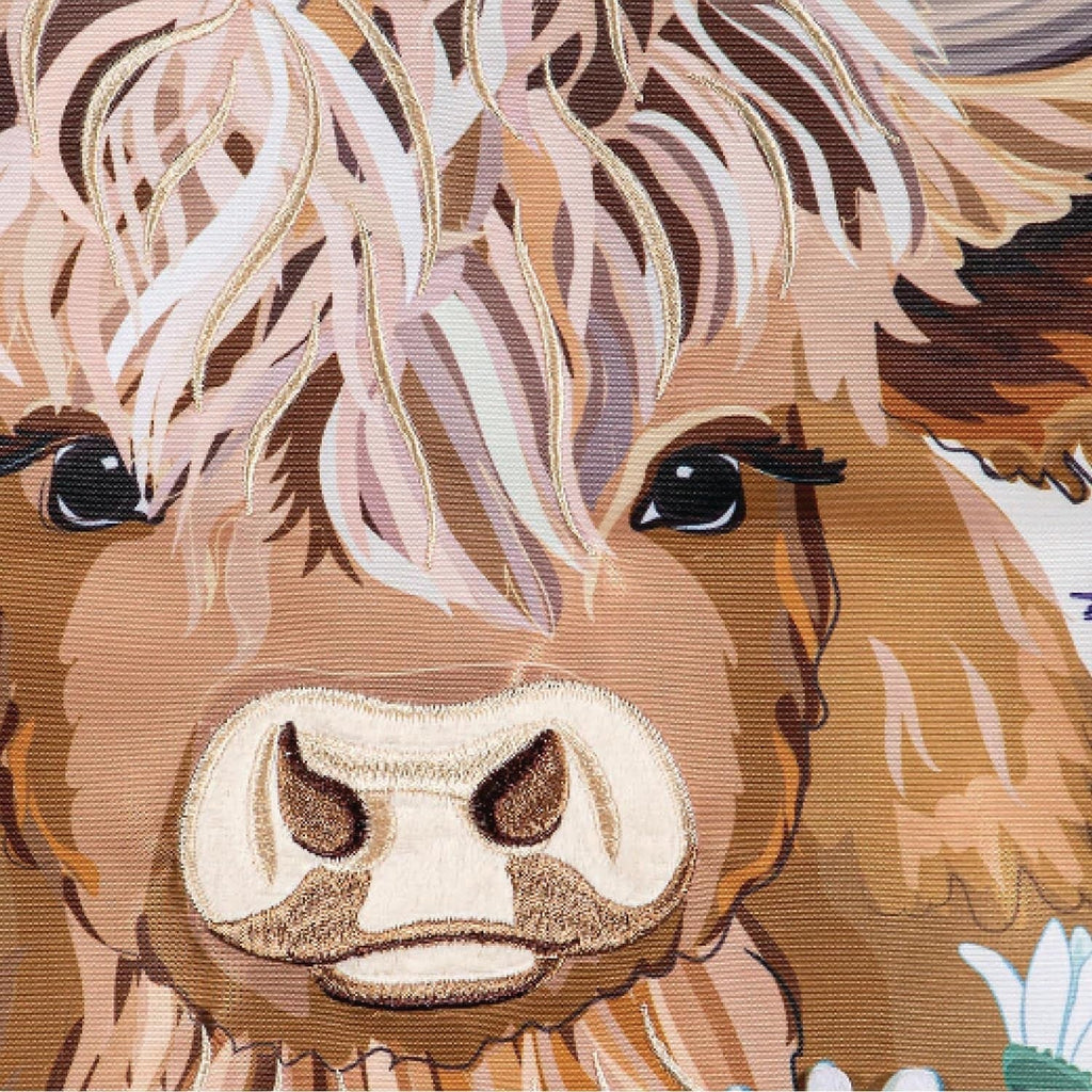 Highland Cow Welcome Friends 2 Sided Garden Flag