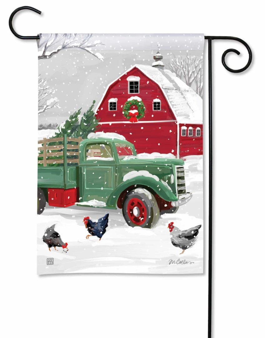 Hillsboro Farm Christmas Garden Flag 2 Sided