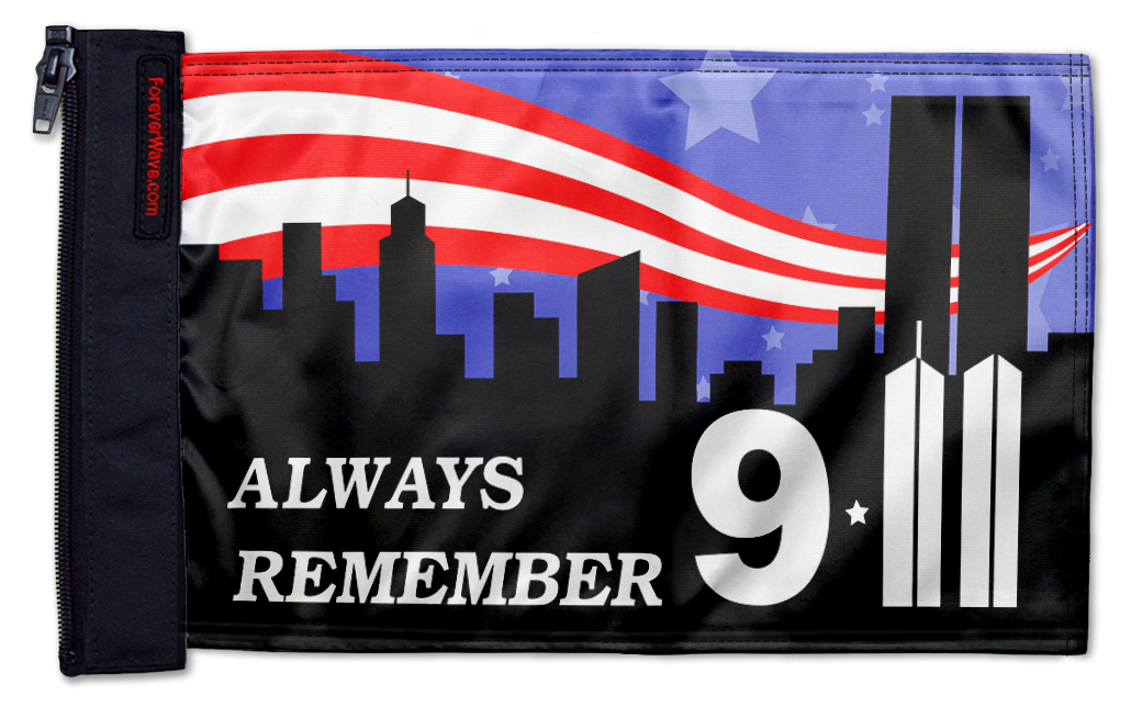 911 Tribute 12"x18" Forever Wave Flag for Jeep Wrangler LJ 2003-2006