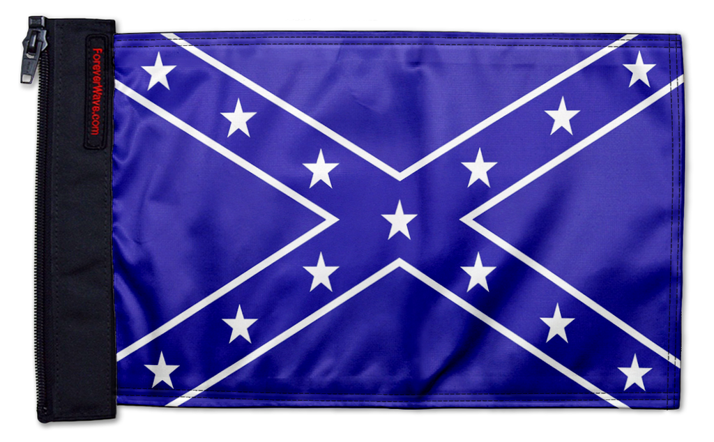 Confederate Blue 12"x18" Forever Wave Flag for Jeep Wrangler YJ 1986-1995