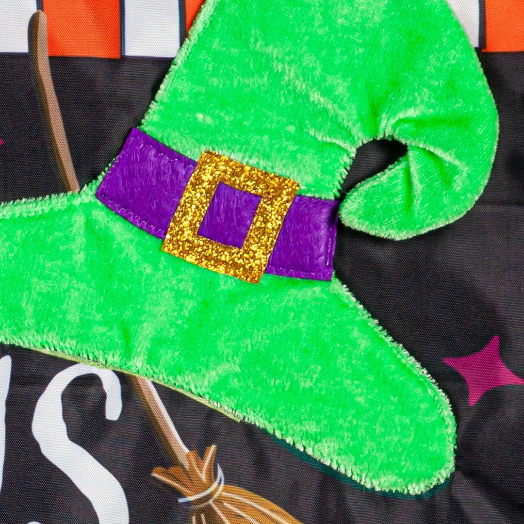 Hocus Pocus Time Halloween Garden Flag 2 Sided Applique