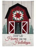 Holiday Barn Christmas Garden Flag 2 Sided Quilt