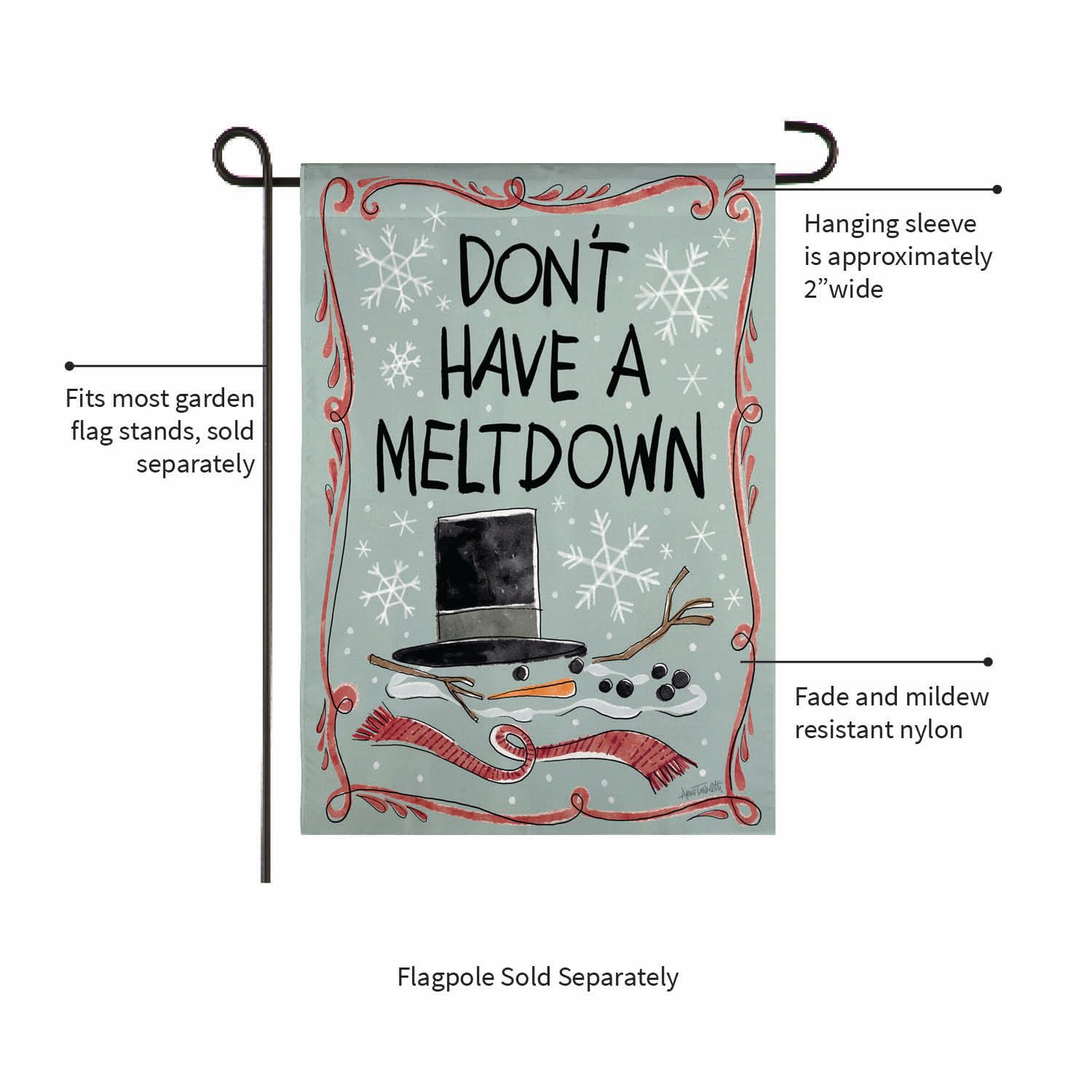 Holiday Fun Christmas Garden Flag 2 Sided