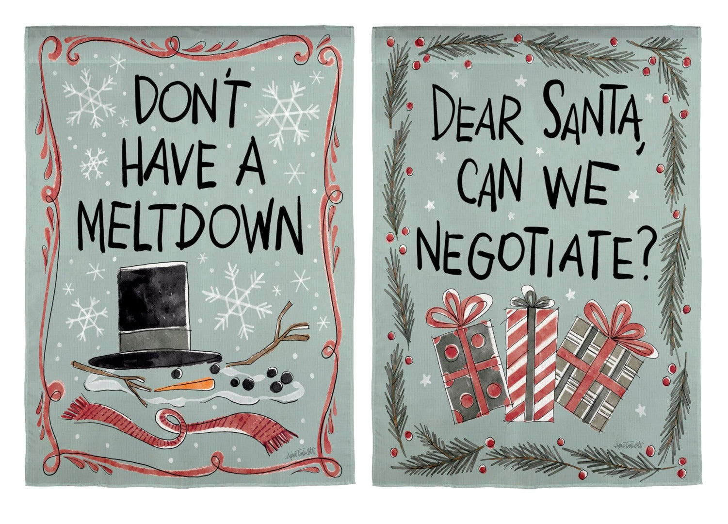 Holiday Fun Christmas Garden Flag 2 Sided