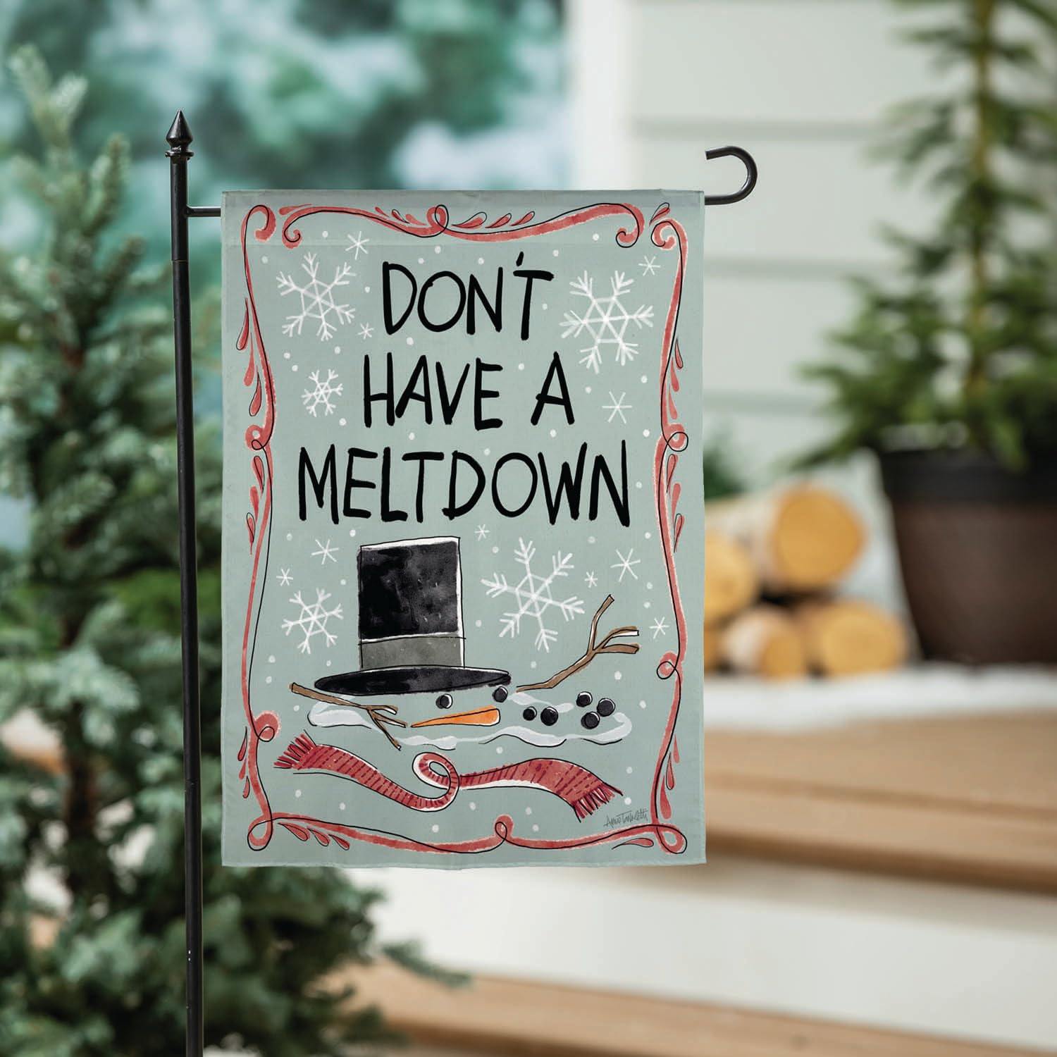 Holiday Fun Christmas Garden Flag 2 Sided