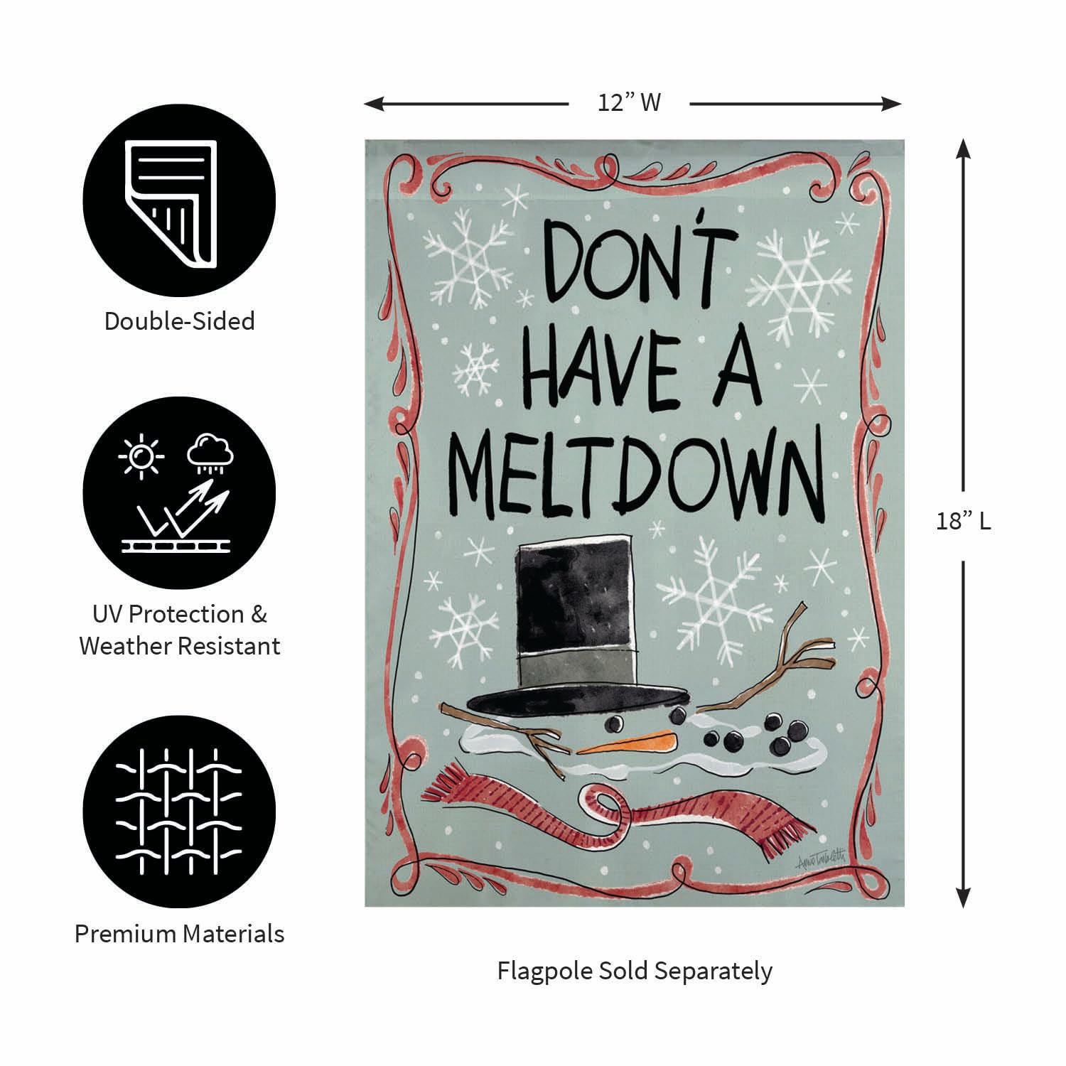Holiday Fun Christmas Garden Flag 2 Sided