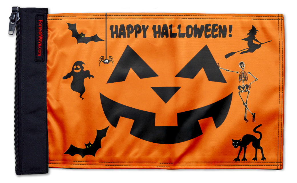 Happy Halloween 12"x18" Forever Wave Flag for Jeep Wrangler LJ 2003-2006