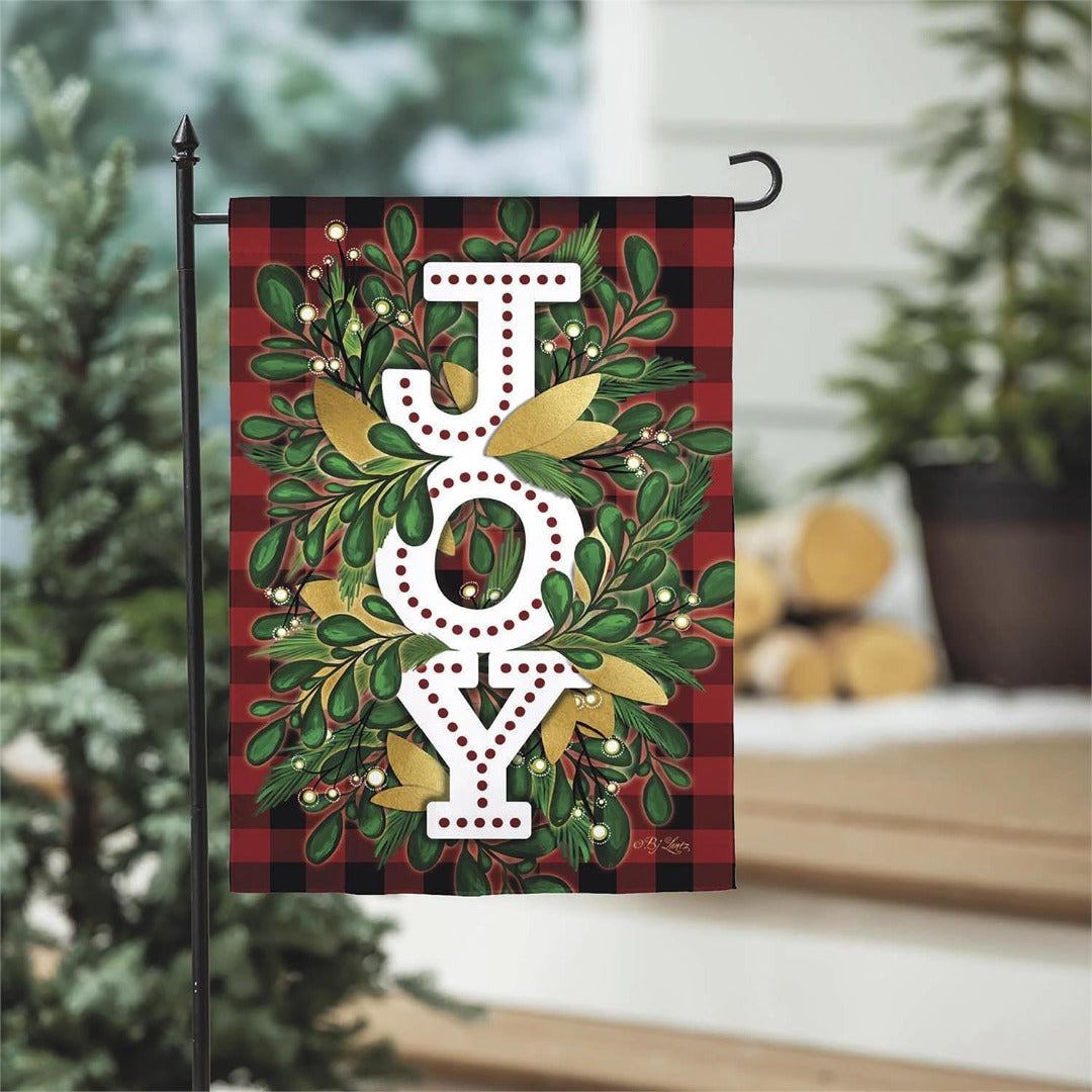 Holiday Joy 2 Sided Christmas Garden Flag