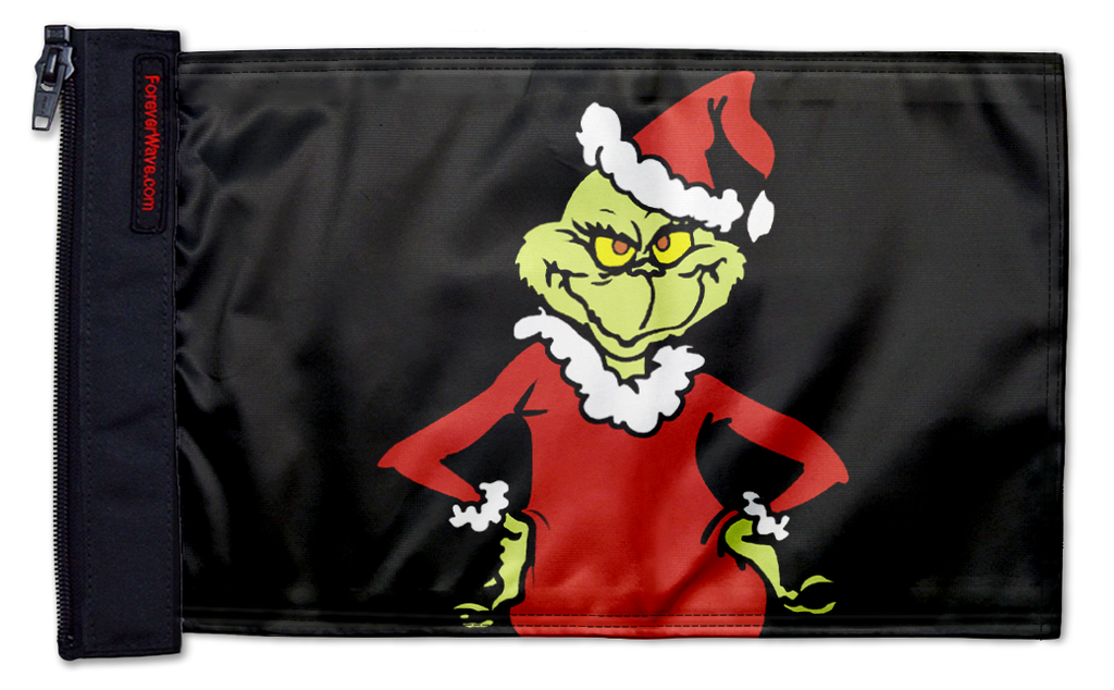 The Grinch 12"x18" Forever Wave Flag for Jeep Wrangler JK 2-Door 2007-2018