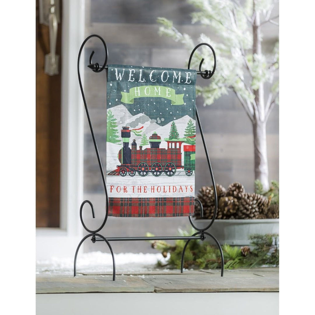 Home For The Holidays Train Christmas Garden Flag 2 Sided