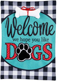 Hope You Like Dogs Garden Flag 2 Sided Burlap Welcome