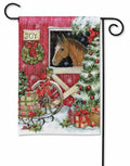 Horse For Christmas Garden Flag