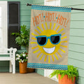 Hot Hot Hot Sunshine 2-Sided Burlap House Flag | 28" x 44" Porch