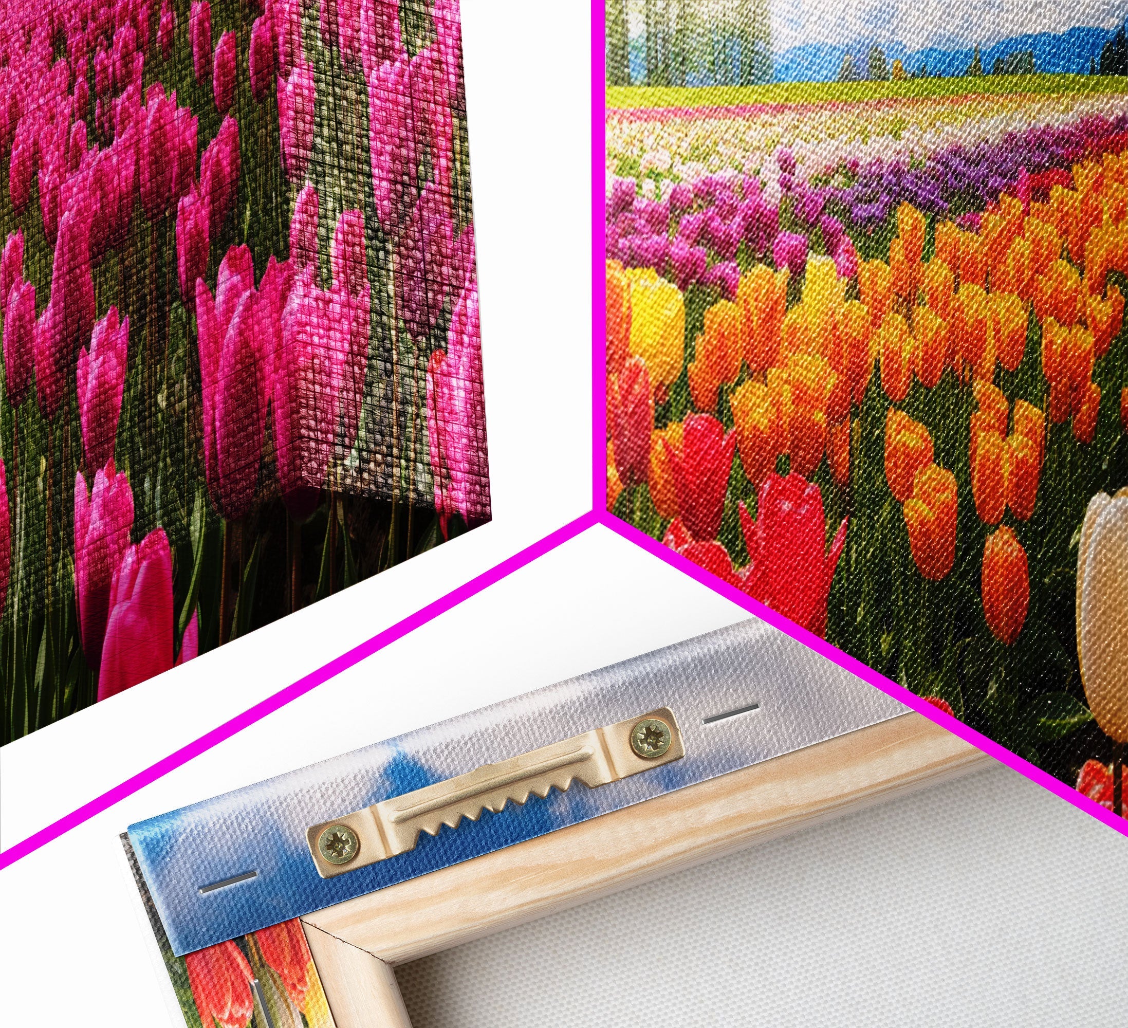 Panoramic Print of Tulip Fields of Skagit Valley Extra Large Wall Art, Panoramic Wall Art, Panoramic Landscape Print, Landscape Photography