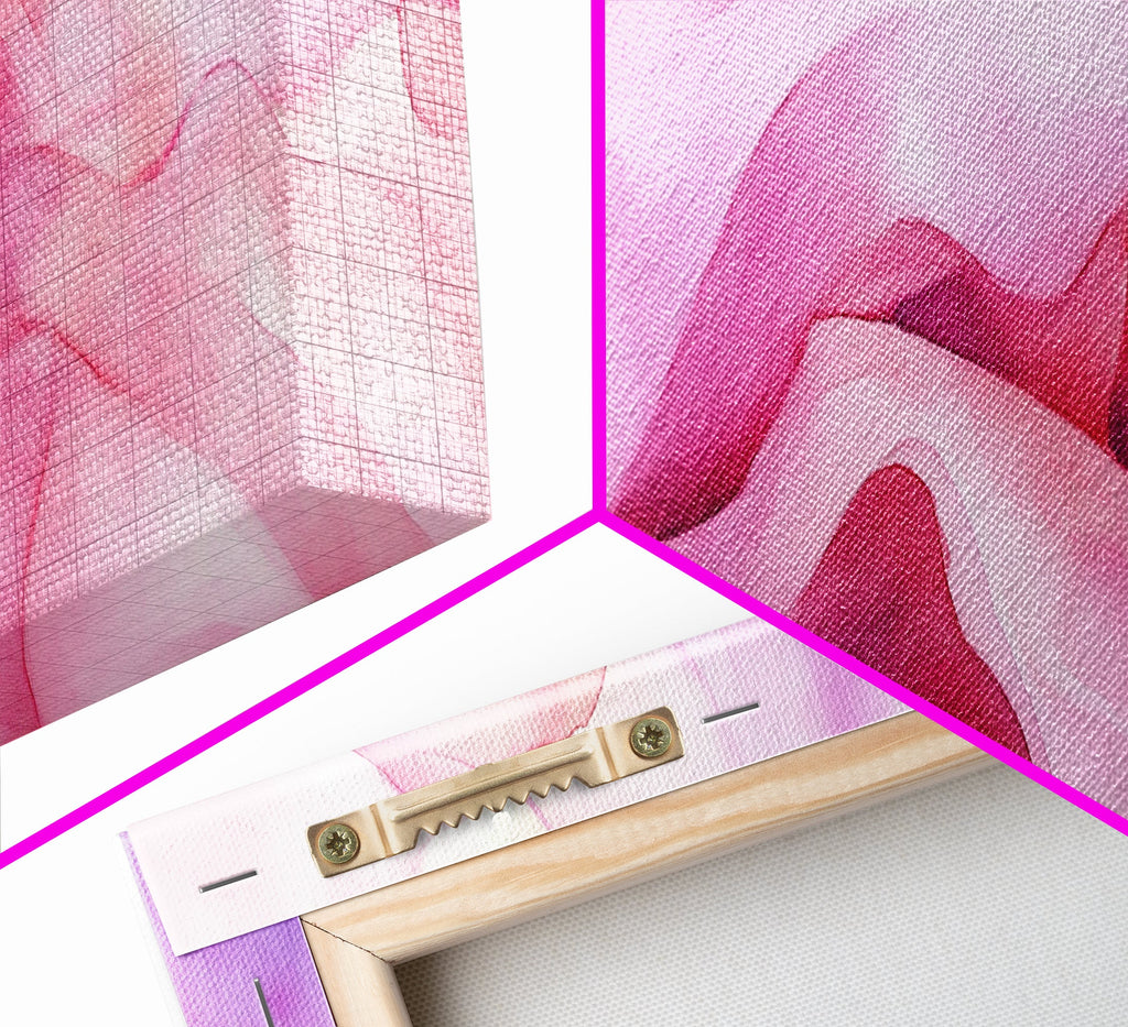 Pink Abstract Wave Canvas Print Bedroom Wall Art Horizontal Light Pink Wall Art Feminine Decor Minimalist Above Sofa Framed Art