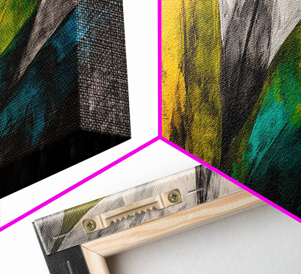 Abstract Leaves, Tropical, Colors, Framed Canvas Print, Boho Wall Art, Botanical Home Decor, Vibrant Living Room Art, Nature Inspired